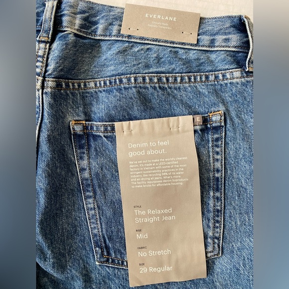 NWT Everlane The Relaxed Straight Organic Jean size 29 - Picture 8 of 16